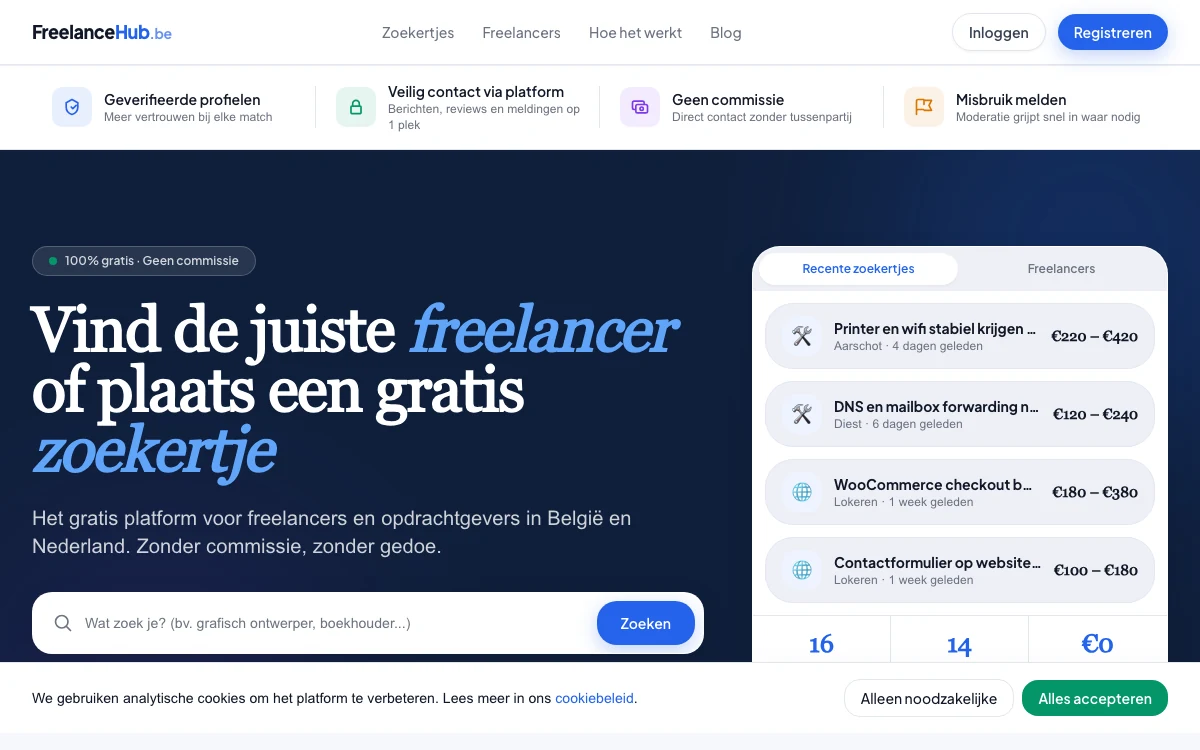 Projectpreview van FreelanceHub.be